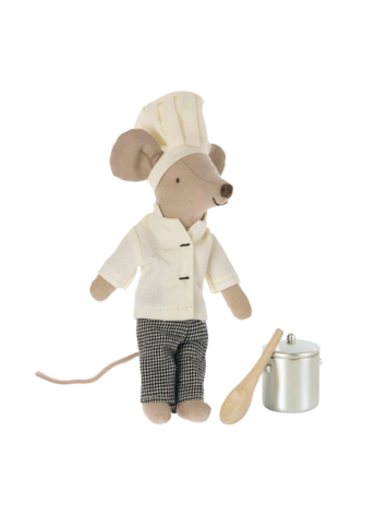 Maileg Chef Mouse w Soup Pot & Spoon