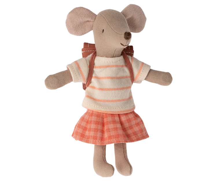 Maileg Tricycle Mouse - Big Sister - Coral