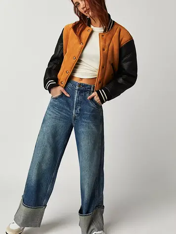 Free People Final Countdown Cuffed Low-Rise Jeans