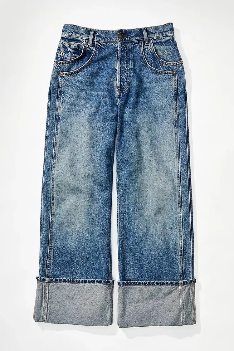 Free People Final Countdown Cuffed Low-Rise Jeans