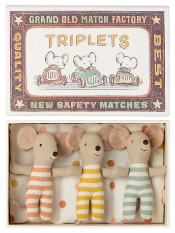 Maileg Baby Mice Triplets in Matchbox