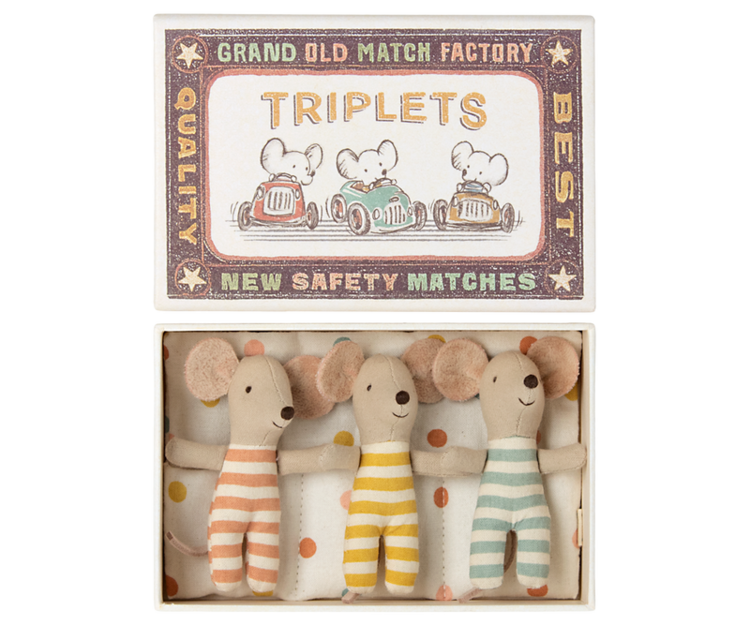 Maileg Baby Mice Triplets in Matchbox