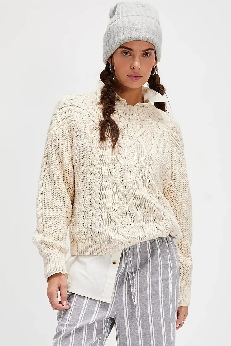 Free People Frankie Cable Sweater