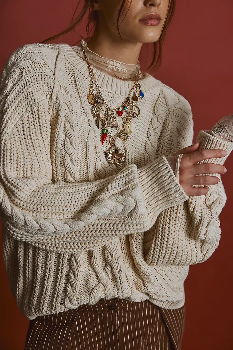 Free People Frankie Cable Sweater
