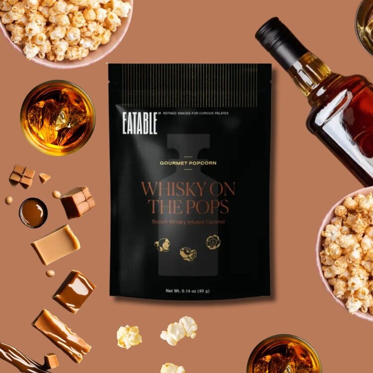 Eatable Popcorn Mini Whisky On the Pops - Gourmet Caramel Kettle Popcorn
