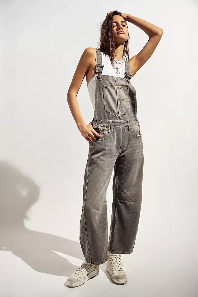 Free People Good Luck Barrel Overalls