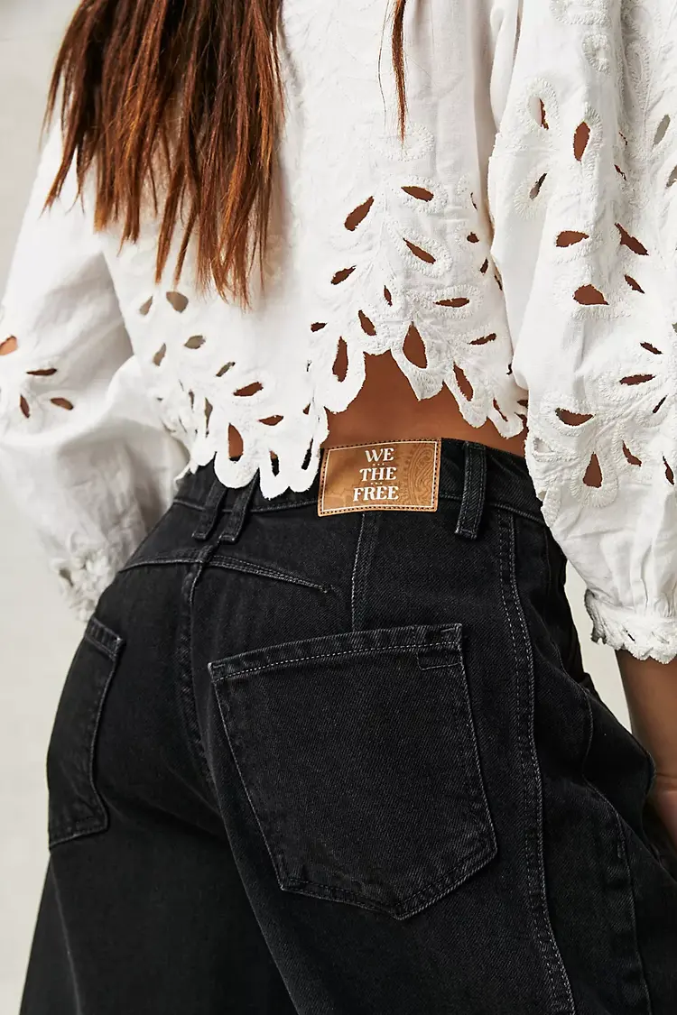 Free People Good Luck Mid-Rise Barrel Jeans