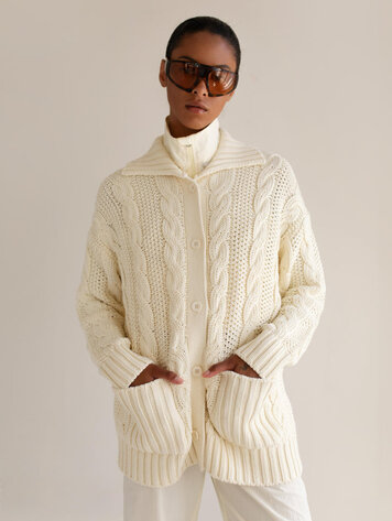 Paper Label Marelle Cable Cardigan