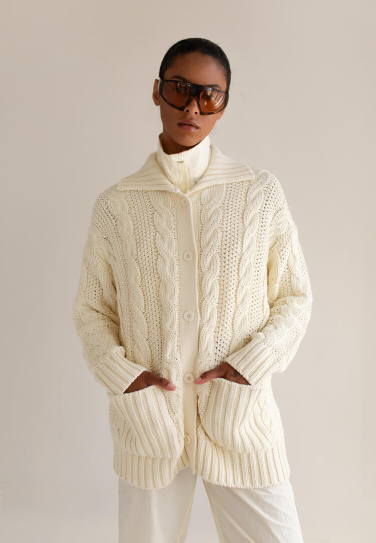 Paper Label Marelle Cable Cardigan