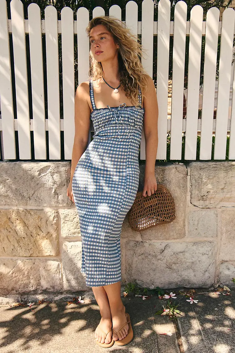Free People Lucinda Plaid Midi Dress