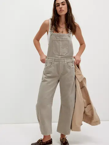 Free People Good Luck Barrel Overalls