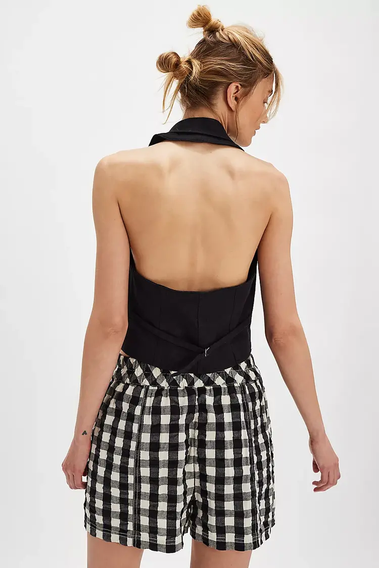 Free People Get Free Seersucker Pull-On Shorts