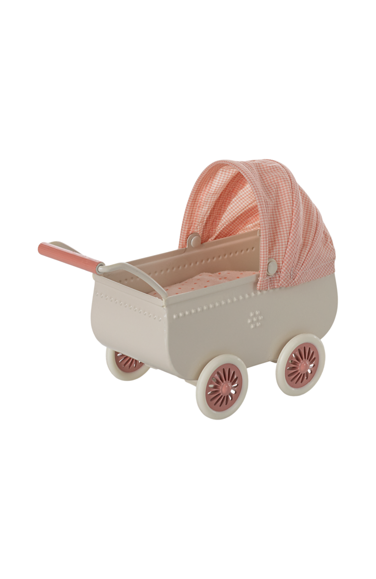 Maileg Pram, Mouse - Coral