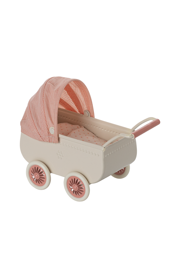 Maileg Pram, Mouse - Coral