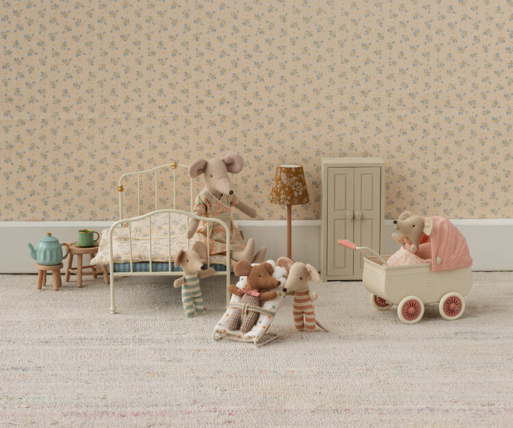 Maileg Pram, Mouse - Coral