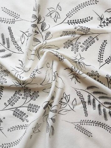 Eco Raw Studio Cream Botanical Print Naturally Dyed Bandana