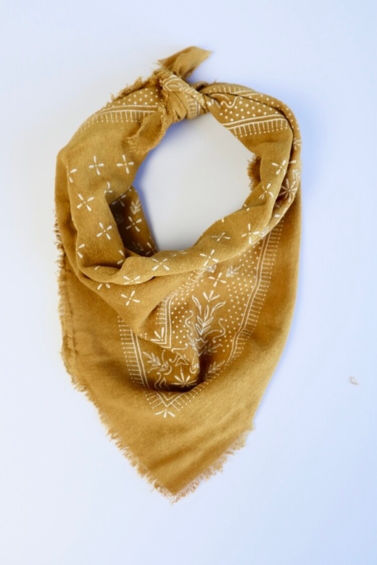Eco Raw Studio Desert Gold Classic Print Naturally Dyed Bandana