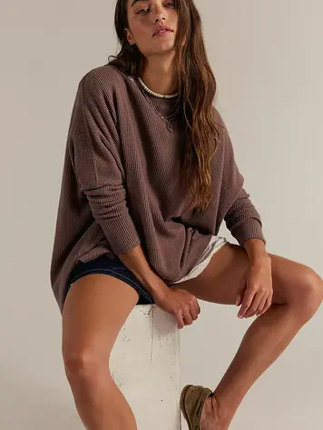 Free People We The Free Latte Blues Solid Thermal