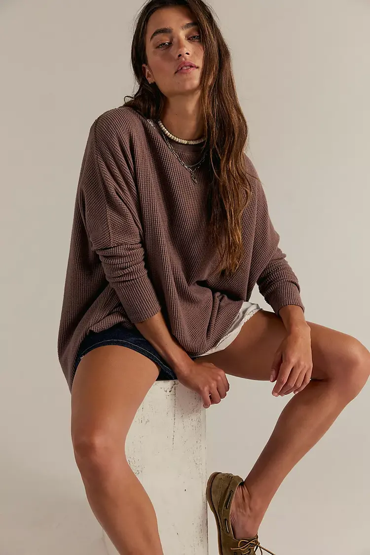 Free People We The Free Latte Blues Solid Thermal