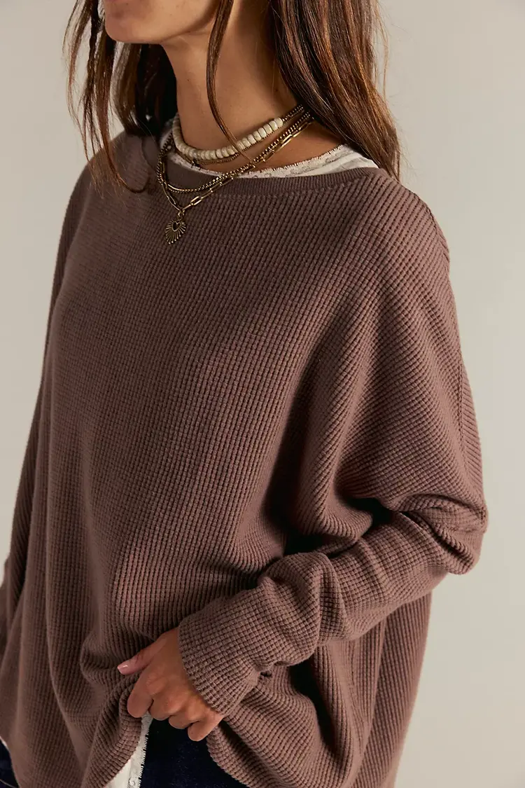 Free People We The Free Latte Blues Solid Thermal