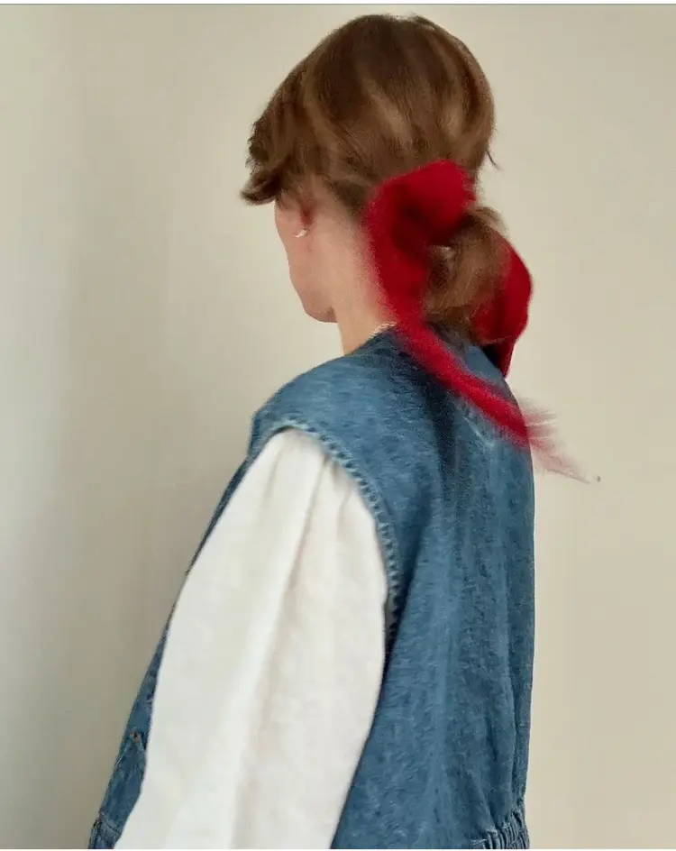 Eco Raw Studio Poppy Red Solid Naturally Dyed Raw Silk Bandana