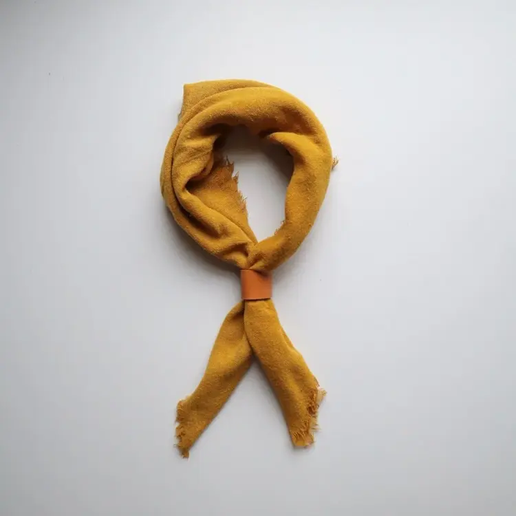 Eco Raw Studio Desert Gold Solid Naturally Dyed Raw Silk Bandana
