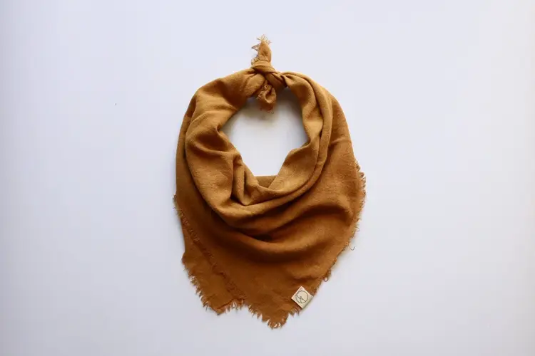 Eco Raw Studio Desert Gold Solid Naturally Dyed Raw Silk Bandana