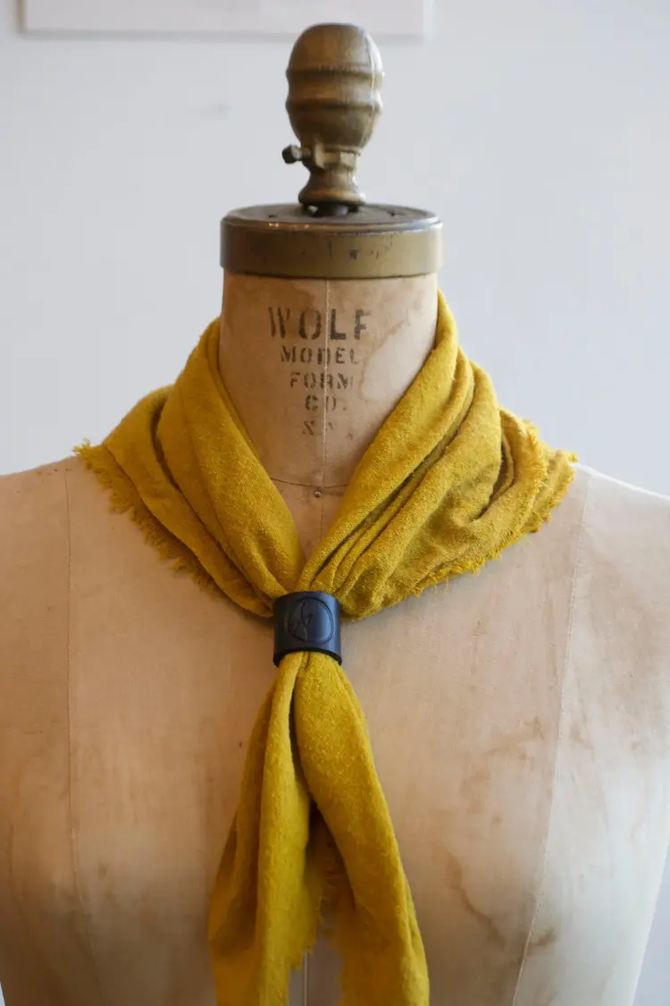 Eco Raw Studio Desert Gold Solid Naturally Dyed Raw Silk Bandana