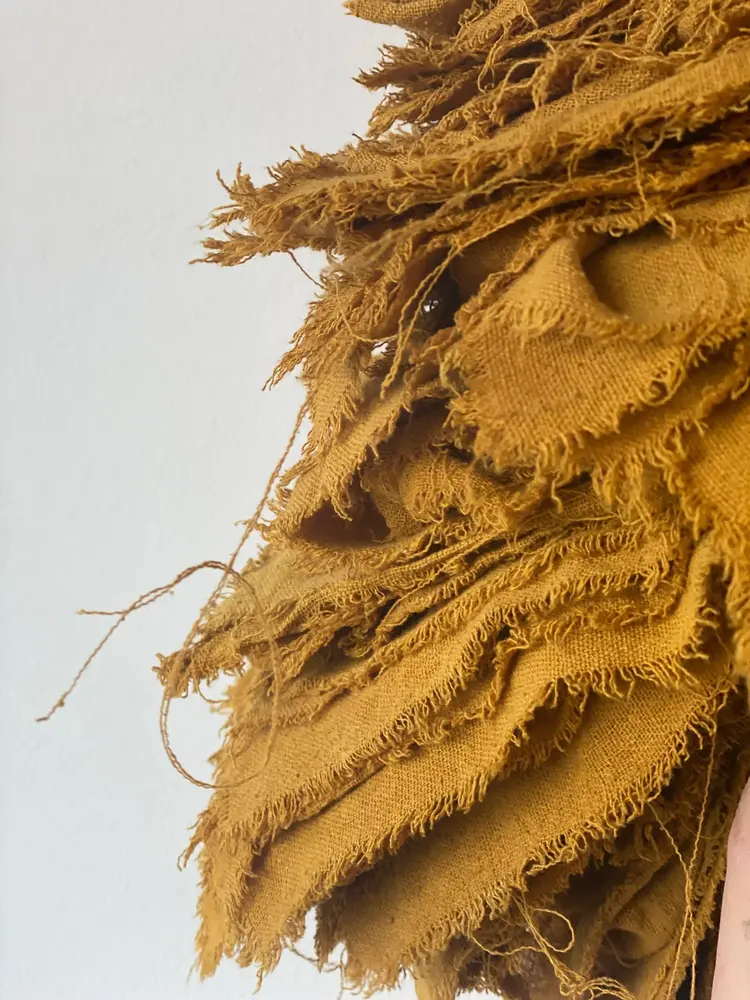 Eco Raw Studio Desert Gold Solid Naturally Dyed Raw Silk Bandana