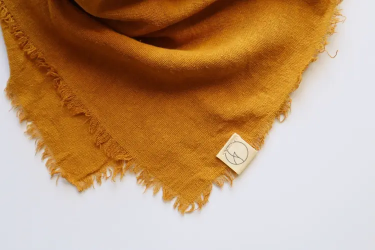 Eco Raw Studio Desert Gold Solid Naturally Dyed Raw Silk Bandana
