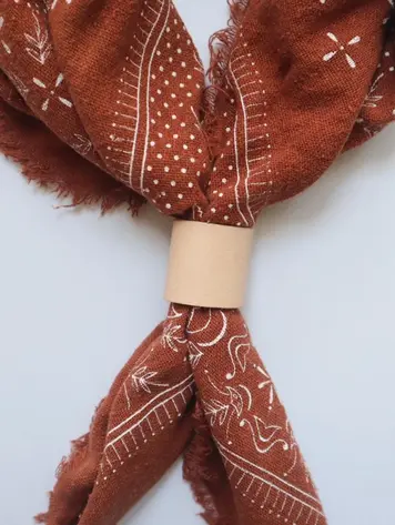 Eco Raw Studio Terracotta Classic Print Naturally Dyed Bandana