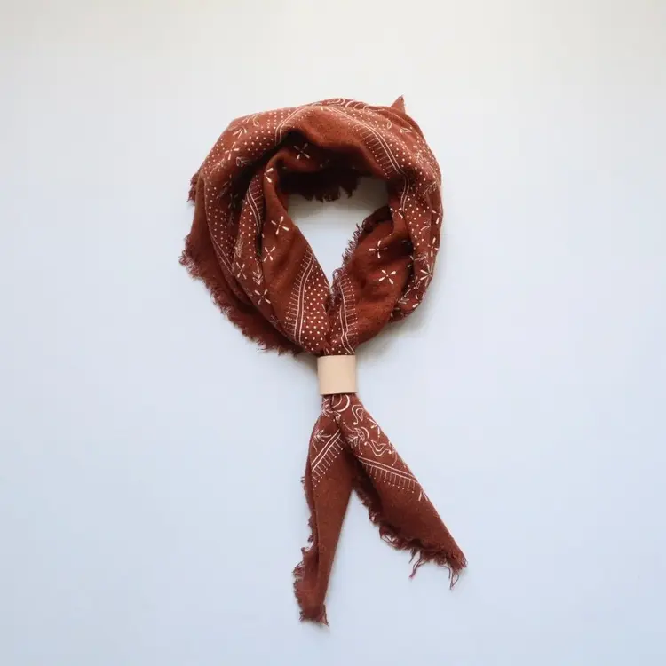 Eco Raw Studio Terracotta Classic Print Naturally Dyed Bandana