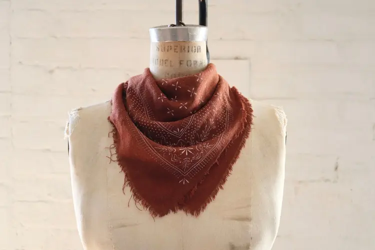 Eco Raw Studio Terracotta Classic Print Naturally Dyed Bandana