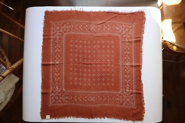 Eco Raw Studio Terracotta Classic Print Naturally Dyed Bandana