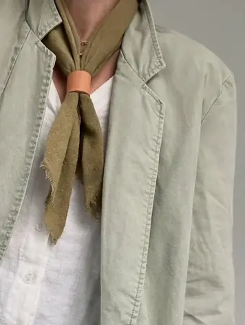 Eco Raw Studio Olive Green Naturally Dyed Raw Silk Bandana