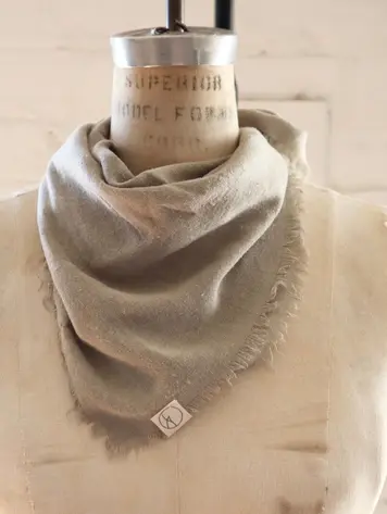 Sage Grey Classic Print Naturally Dyed Bandana