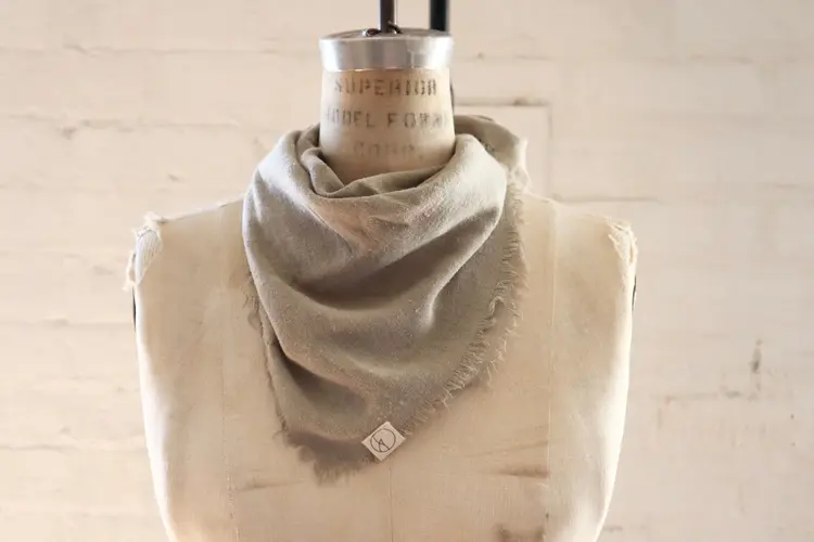 Sage Grey Classic Print Naturally Dyed Bandana