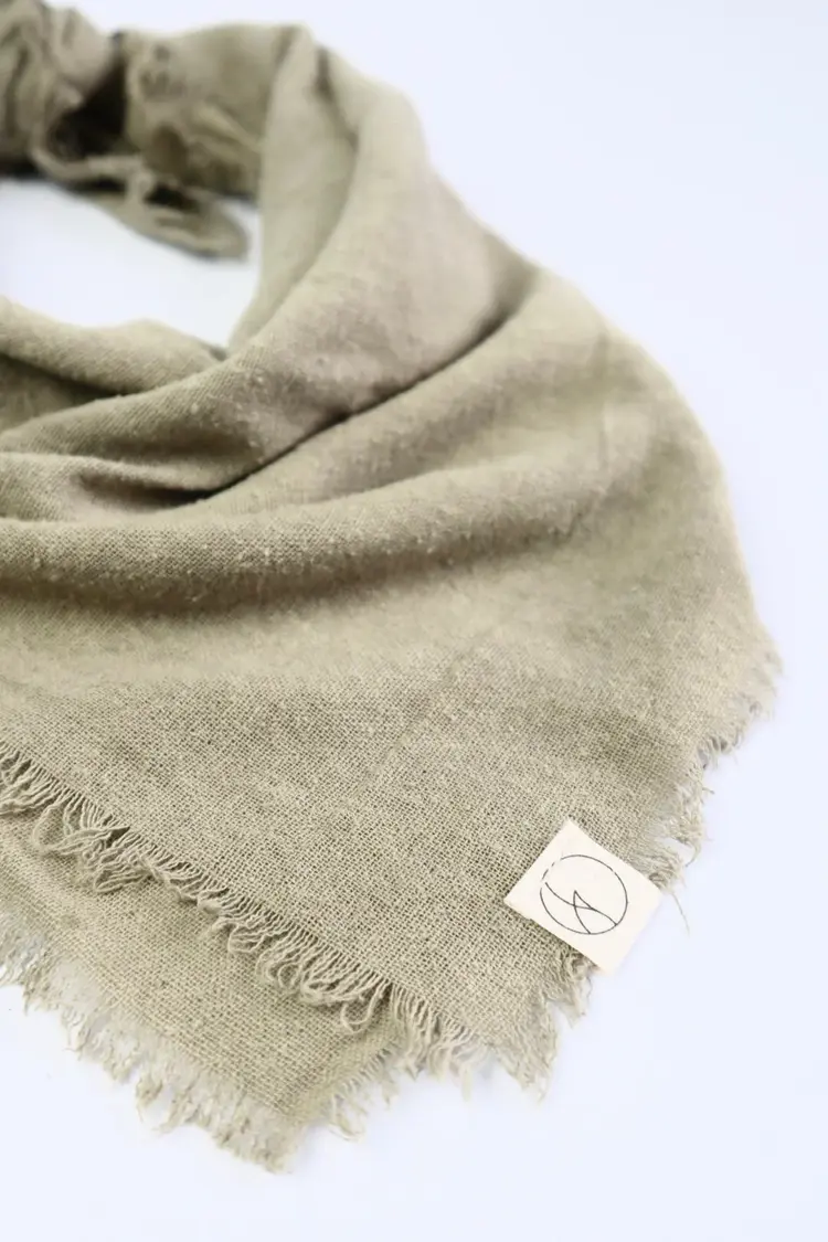 Sage Grey Classic Print Naturally Dyed Bandana