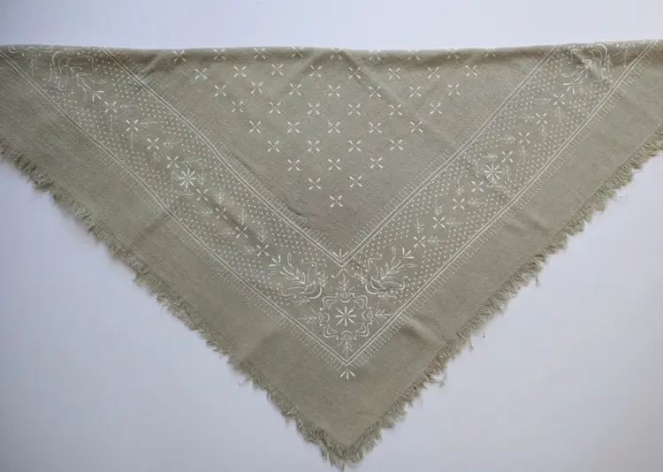 Eco Raw Studio Sage Grey Solid Naturally Dyed Raw Silk Bandana