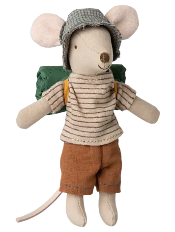 Maileg Big Brother Hiker Mouse - Thin Stripes