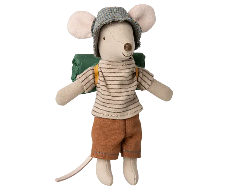 Maileg Big Brother Hiker Mouse - Thin Stripes