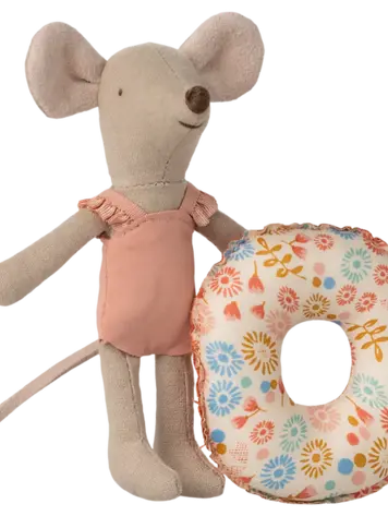 Maileg Little Sister Beach Mouse with Float - Flower