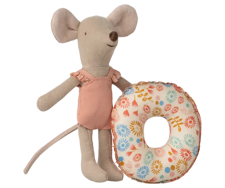 Maileg Little Sister Beach Mouse with Float - Flower