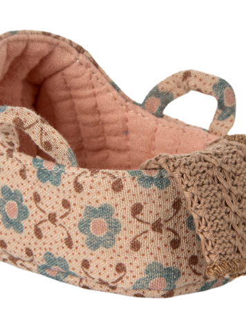 Maileg Baby Mouse Carry Cot - Rose
