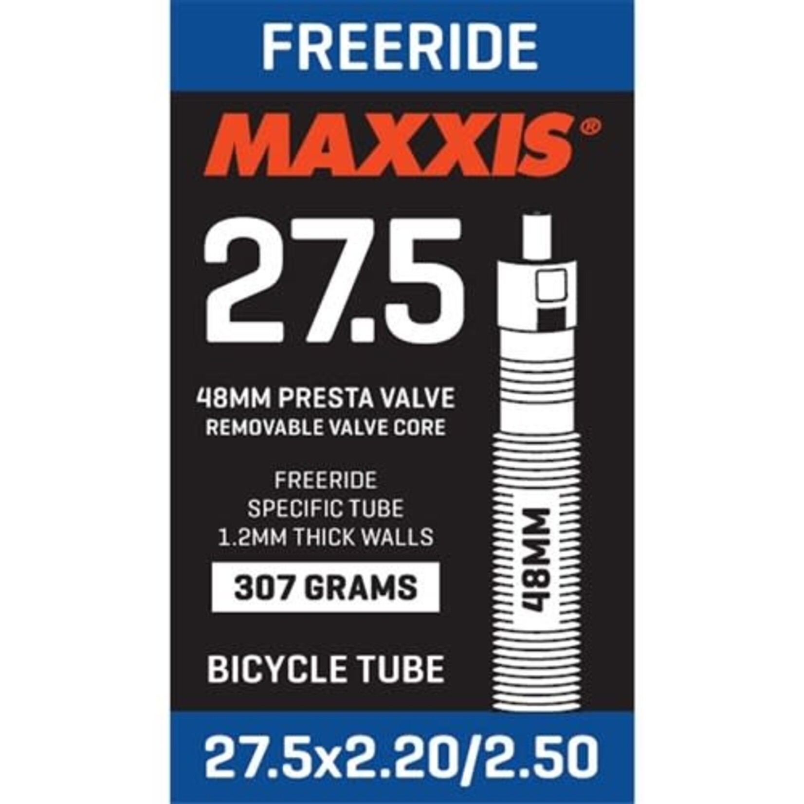 Maxxis MAXXIS TUBE FREERIDE 27.5 X 2.2/2.5 PRESTA VLVE (FV) SEP 48MM TUBE