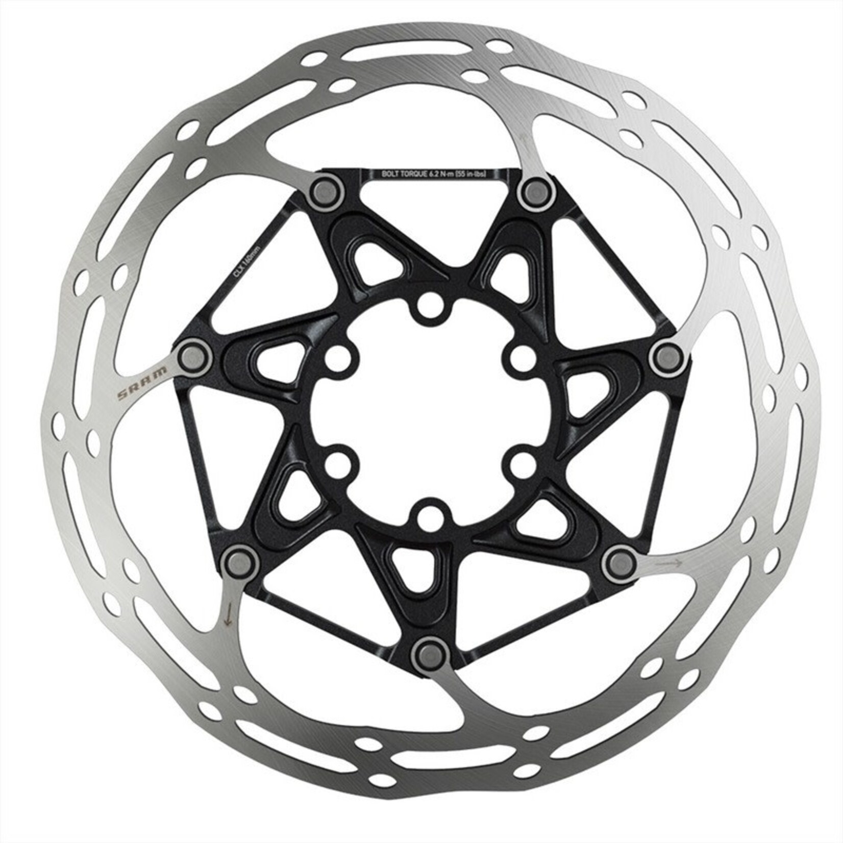 SRAM SRAM Rotor Centerline 2 Piece  Black (includes Ti rotor bolts) Rounded