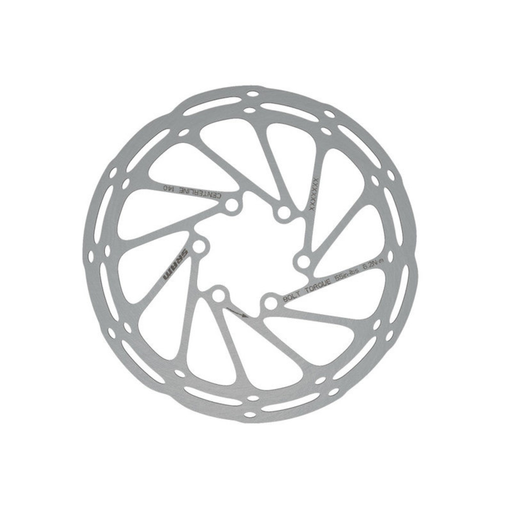 SRAM SRAM CENTRELINE 140MM 6 BOLT DISC BRAKE ROTOR (includes Steel rotor bolts) Rounded