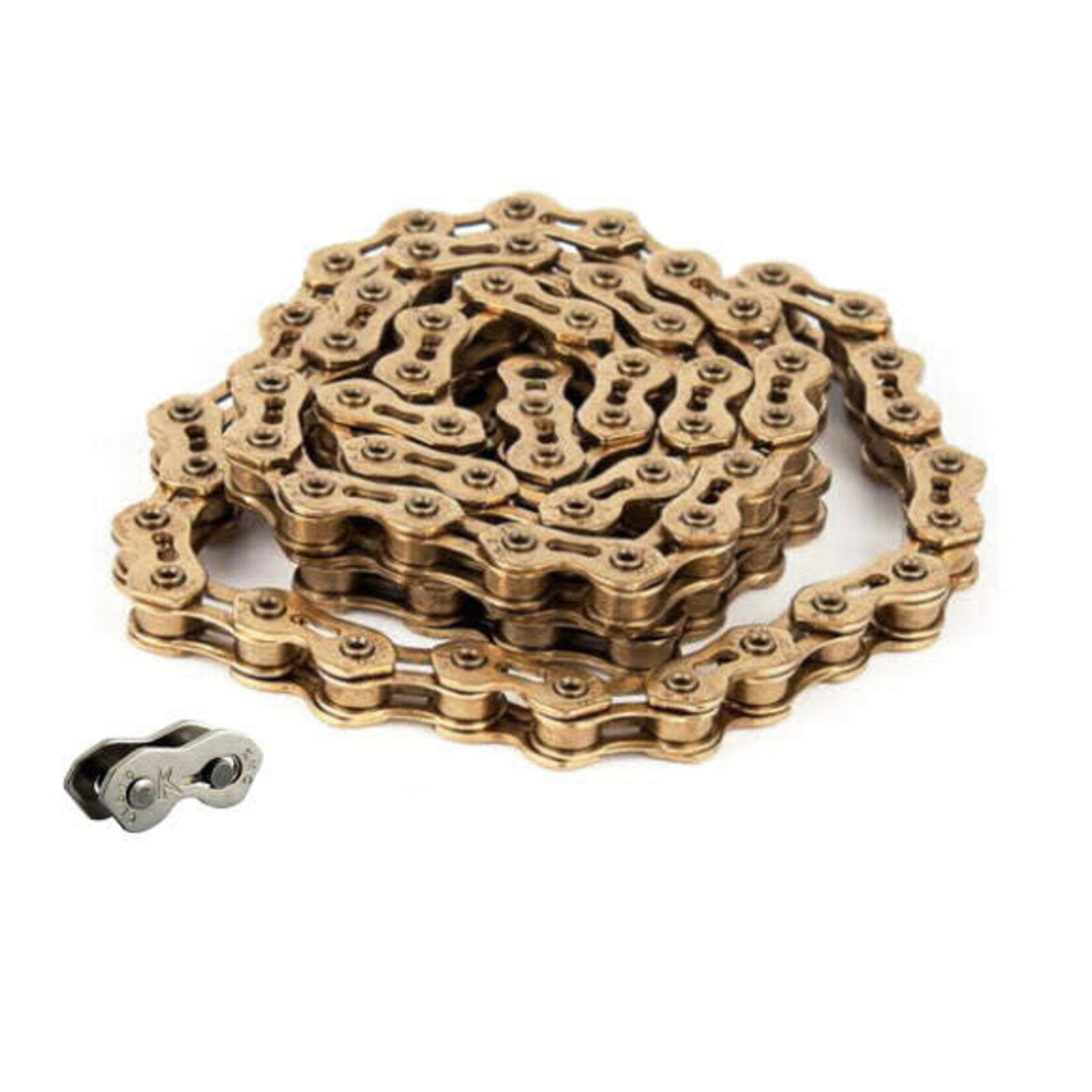 KMC KMC K1SL NARROW CHAIN SINGLE SPEED TI-N GOLD 112 LINKS 1/2x3/32" w/Connect Link