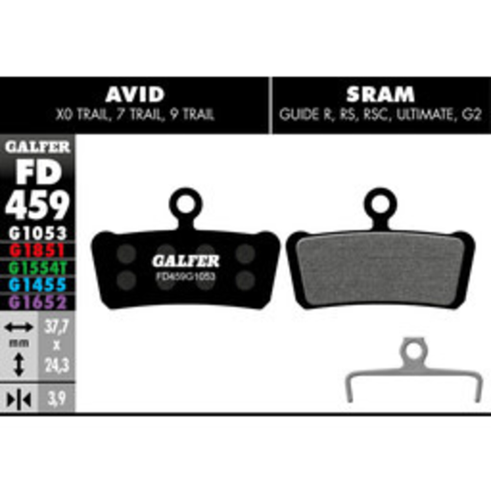 Galfer GALFER DISC BRAKE PADS E-BIKE G1652 FD459 SRAM GUIDE R-RS-RSC, AVID XO TRAIL