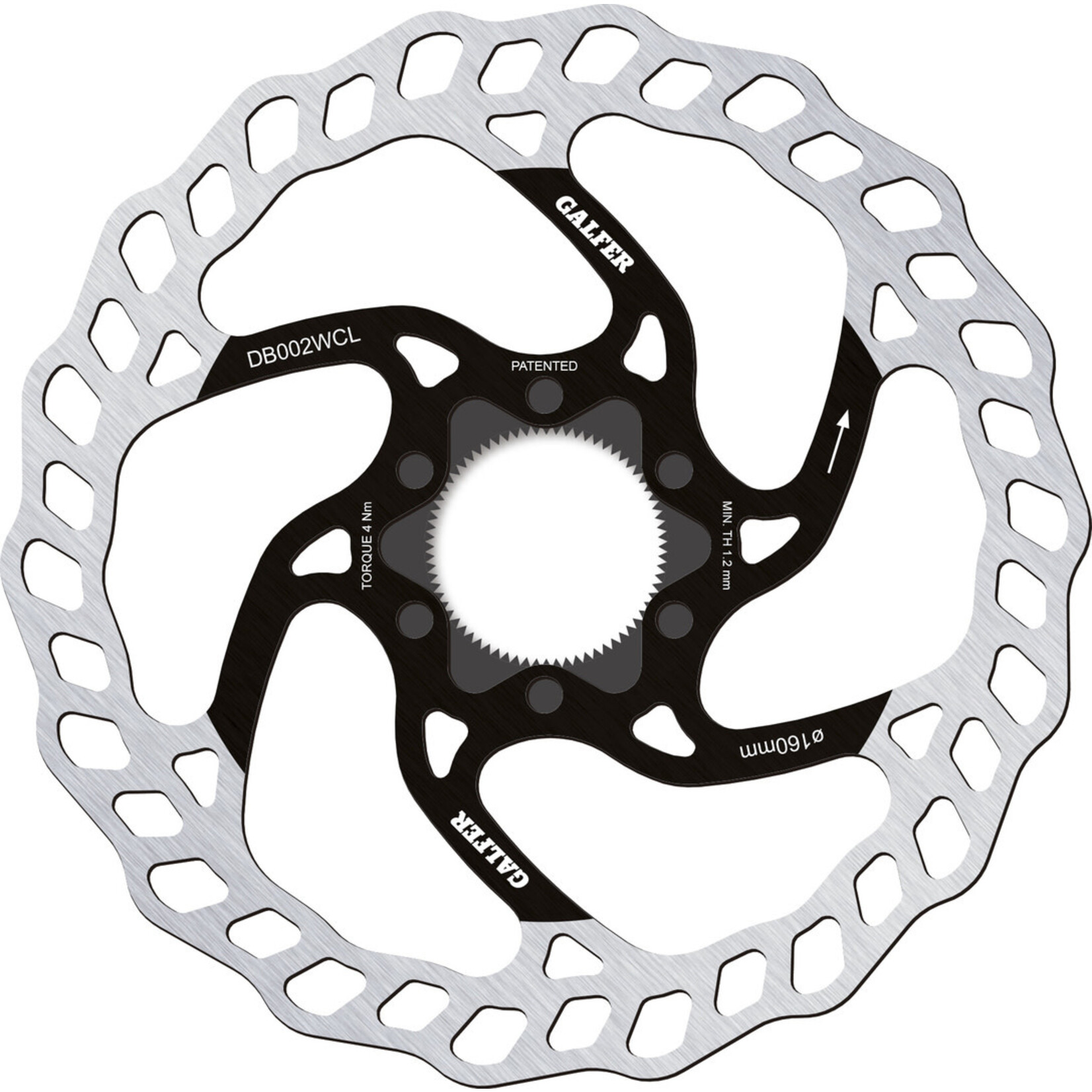 Galfer GALFER DISCWAVE 203X2.0MM CENTRELOCK DISC BRAKE ROTOR DB034WCL (MAGNET COMPATIBLE)